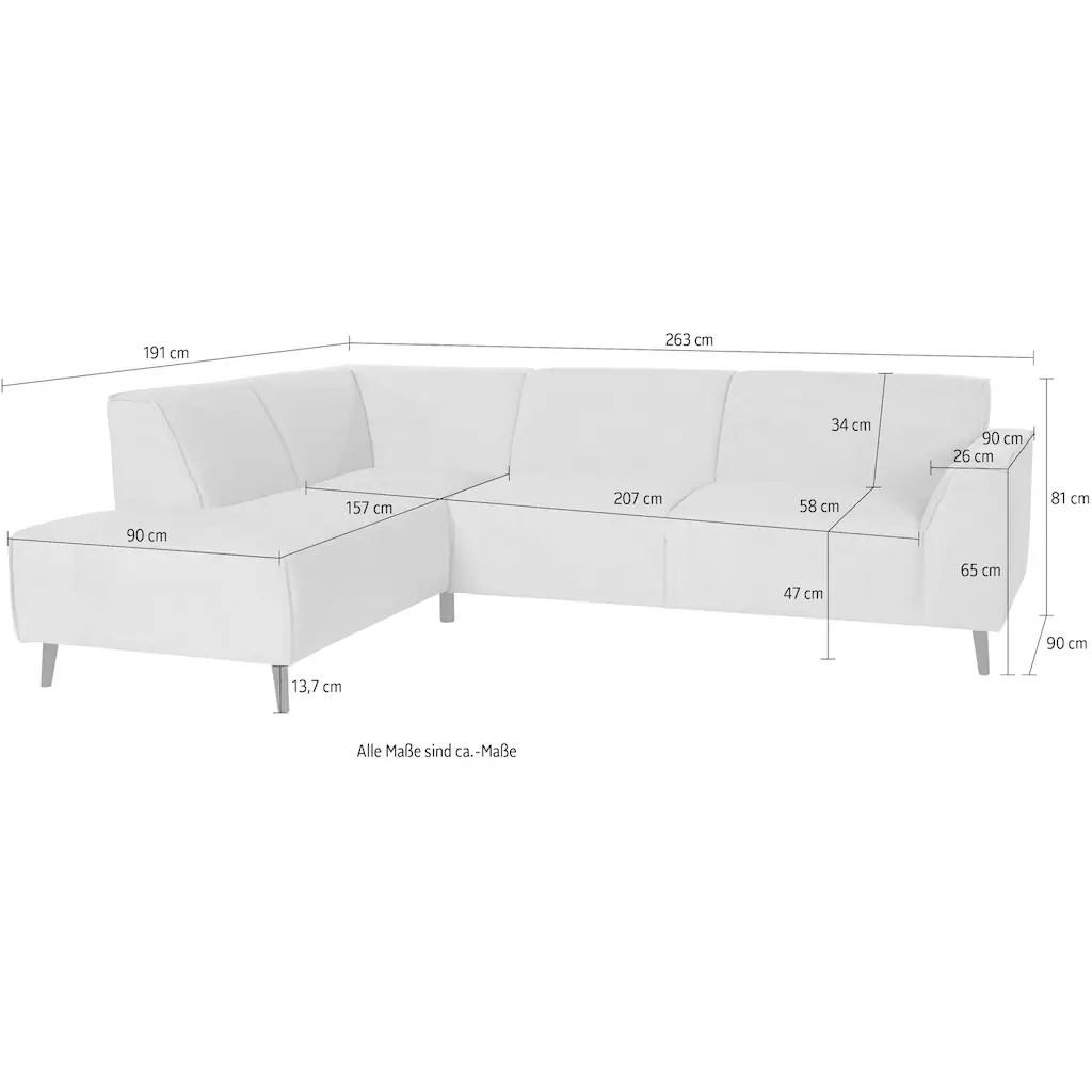 DOMO collection Ecksofa »Amora L-Form« mit Federkern kaufen Fabrik Onlineshop