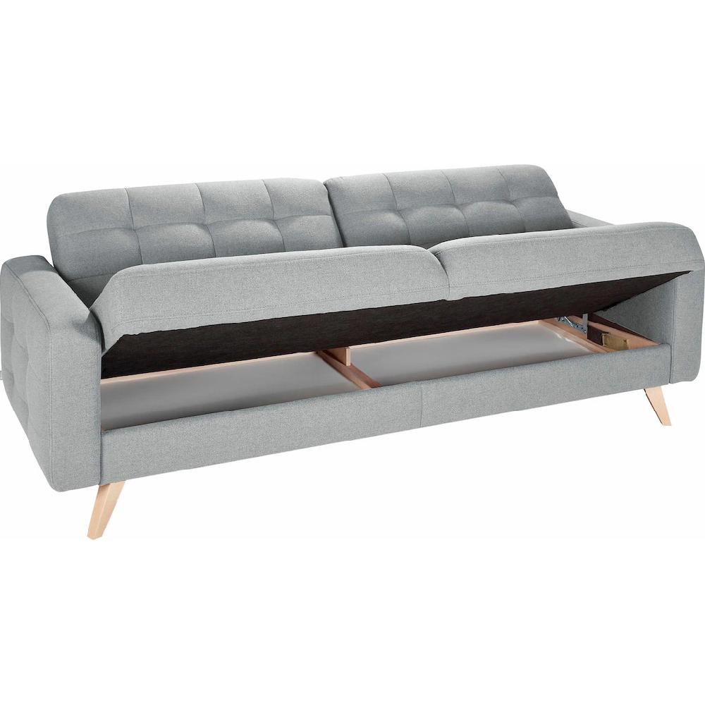 exxpo - sofa fashion 3-Sitzer »Nappa kompakt und komfortabel bequem zeitloses Design L-Form« tolle Detailverarbeitung mit Bettfunktion und Bettkasten kaufen Sonderangebot