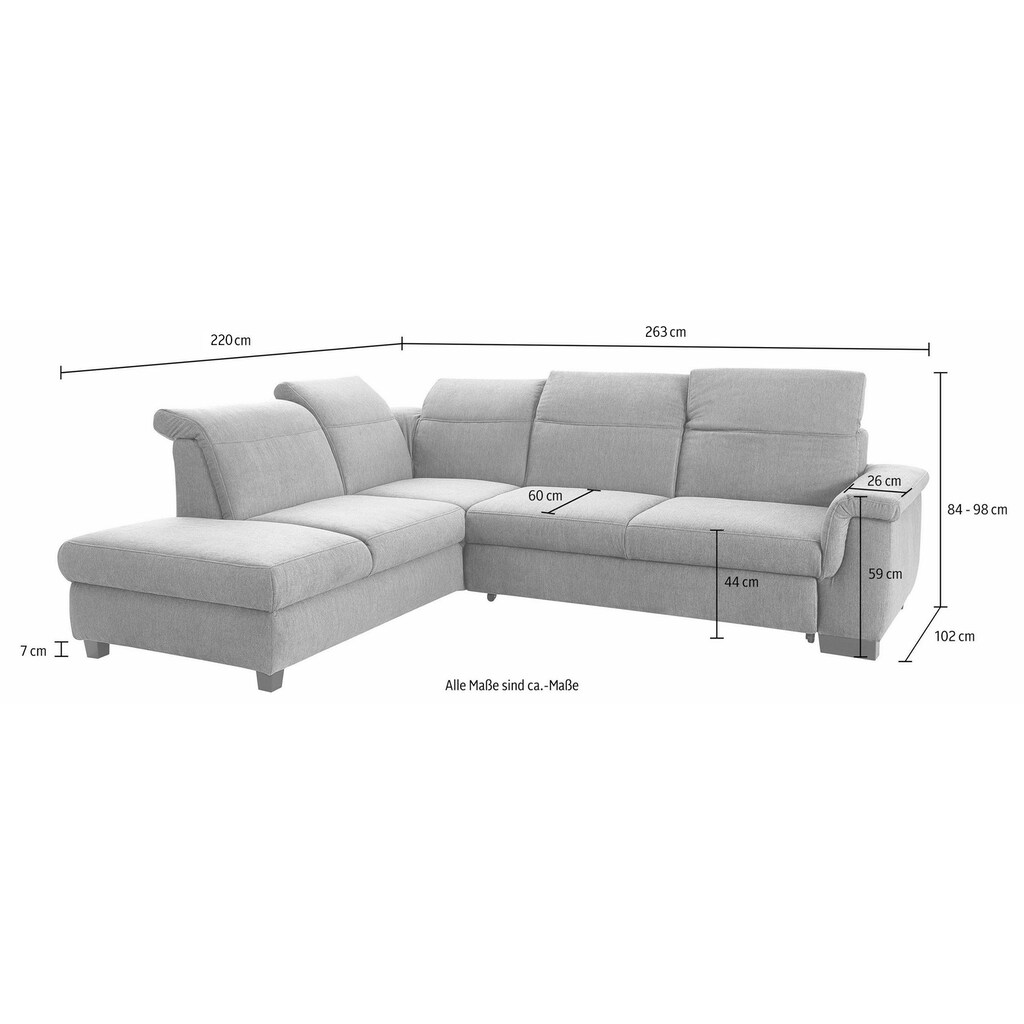 DOMO collection Ecksofa mit Rückenverstellung online kaufen Günstig kaufen