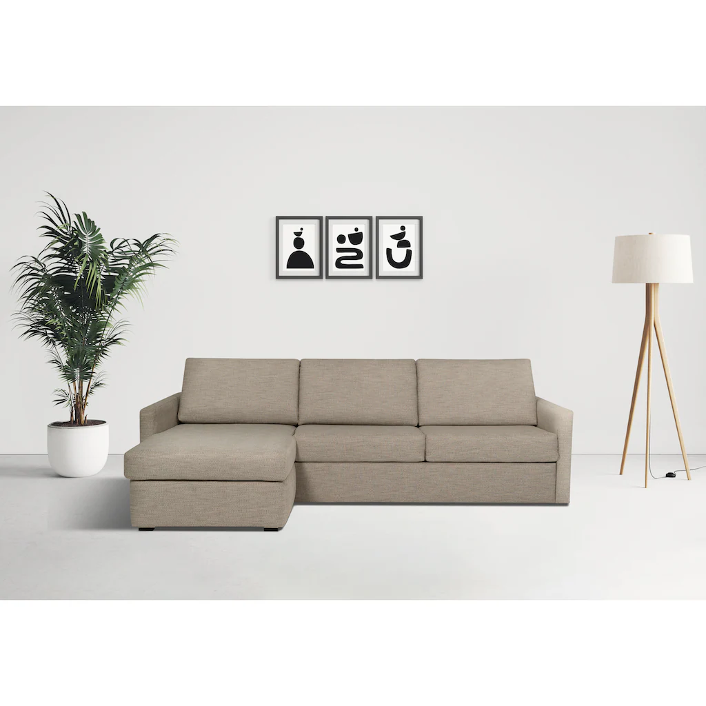 Places of Style Schlafsofa »GOLDPOINT Ecksofa 264 cm Liegefläche (140/200cm) L-Form « Bettfunktion Bonell-Federkernmatratze und Dauerschläfer-Funktion kaufen Online Shopping
