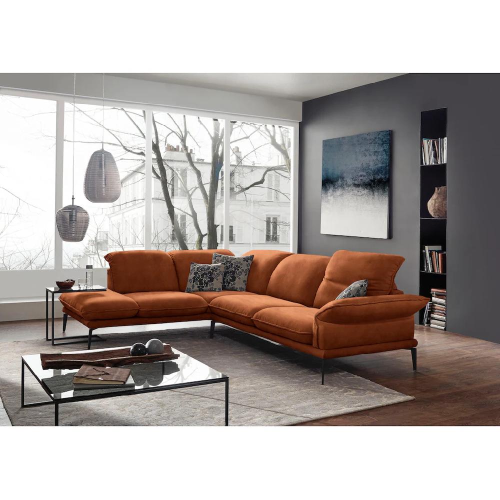W.SCHILLIG Ecksofa »sherry Designsofa mit tollem Sitzkomfort elegant und zeitlos L-Form« mit Kopfstützenverstellung Winkelfüße in Schwarz Breite 302 cm kaufen