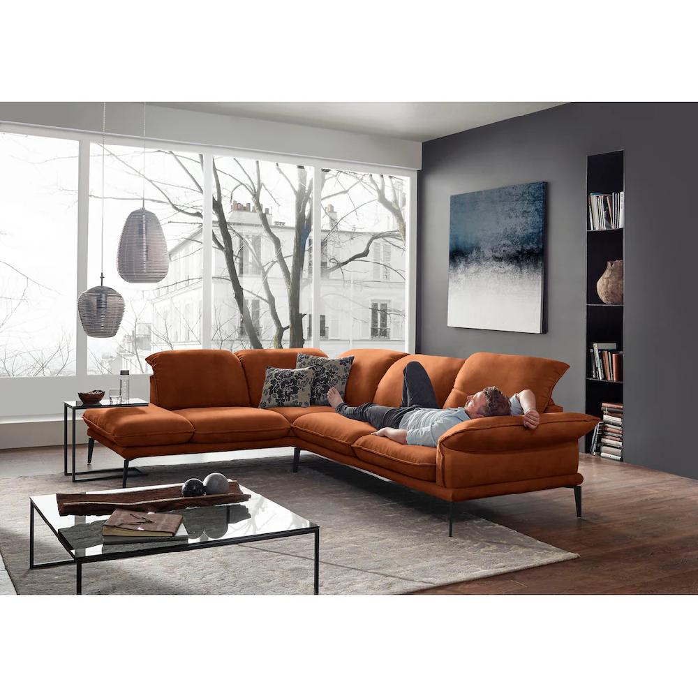 W.SCHILLIG Ecksofa »sherry Designsofa mit tollem Sitzkomfort elegant und zeitlos L-Form« mit Kopfstützenverstellung Winkelfüße in Schwarz Breite 302 cm kaufen Preisnachlass