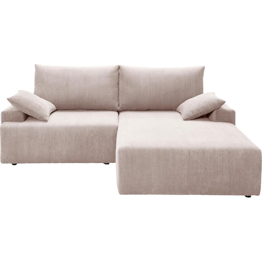 exxpo - sofa fashion Ecksofa »Orinoko aktuelles Design und hoher Sitzkomfort L-Form« inkl. Bettfunktion und Bettkasten schöne Farben im angesagten Cord kaufen Cyber Monday