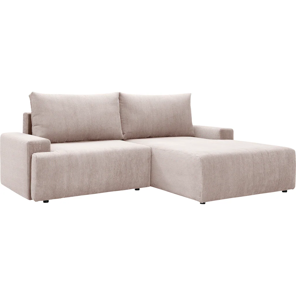 exxpo - sofa fashion Ecksofa »Orinoko aktuelles Design und hoher Sitzkomfort L-Form« inkl. Bettfunktion und Bettkasten schöne Farben im angesagten Cord kaufen Cyber Monday