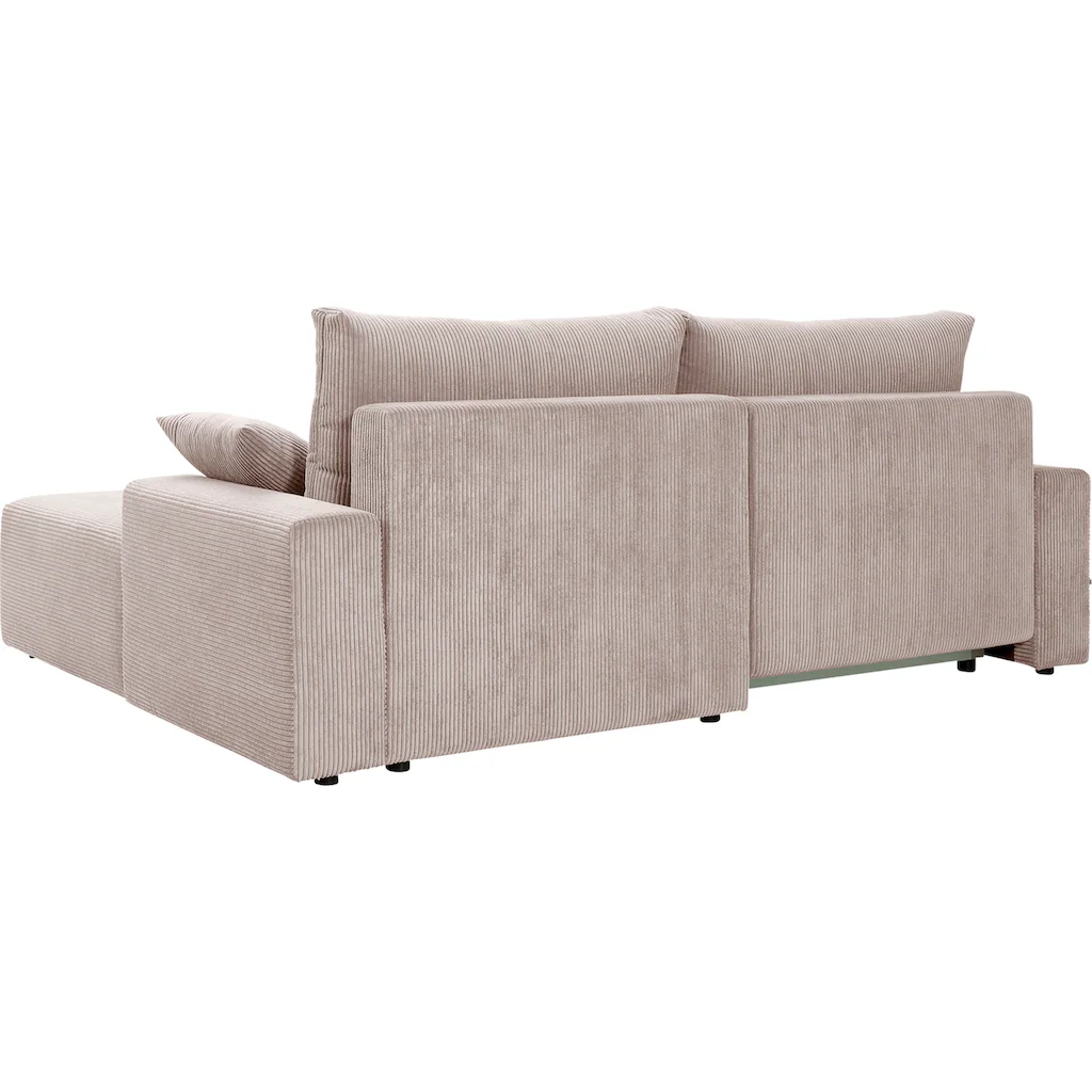 exxpo - sofa fashion Ecksofa »Orinoko aktuelles Design und hoher Sitzkomfort L-Form« inkl. Bettfunktion und Bettkasten schöne Farben im angesagten Cord kaufen Cyber Monday