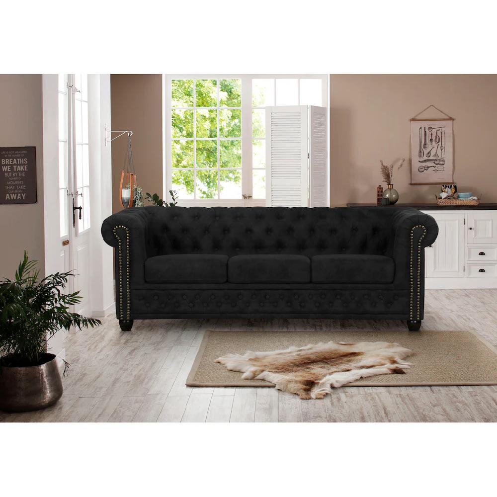 Home affaire Chesterfield-Sofa »Rysum« Chesterfield-Optik in 2 Bezugsqualitäten 2 Ausf. schnell lieferbar kaufen