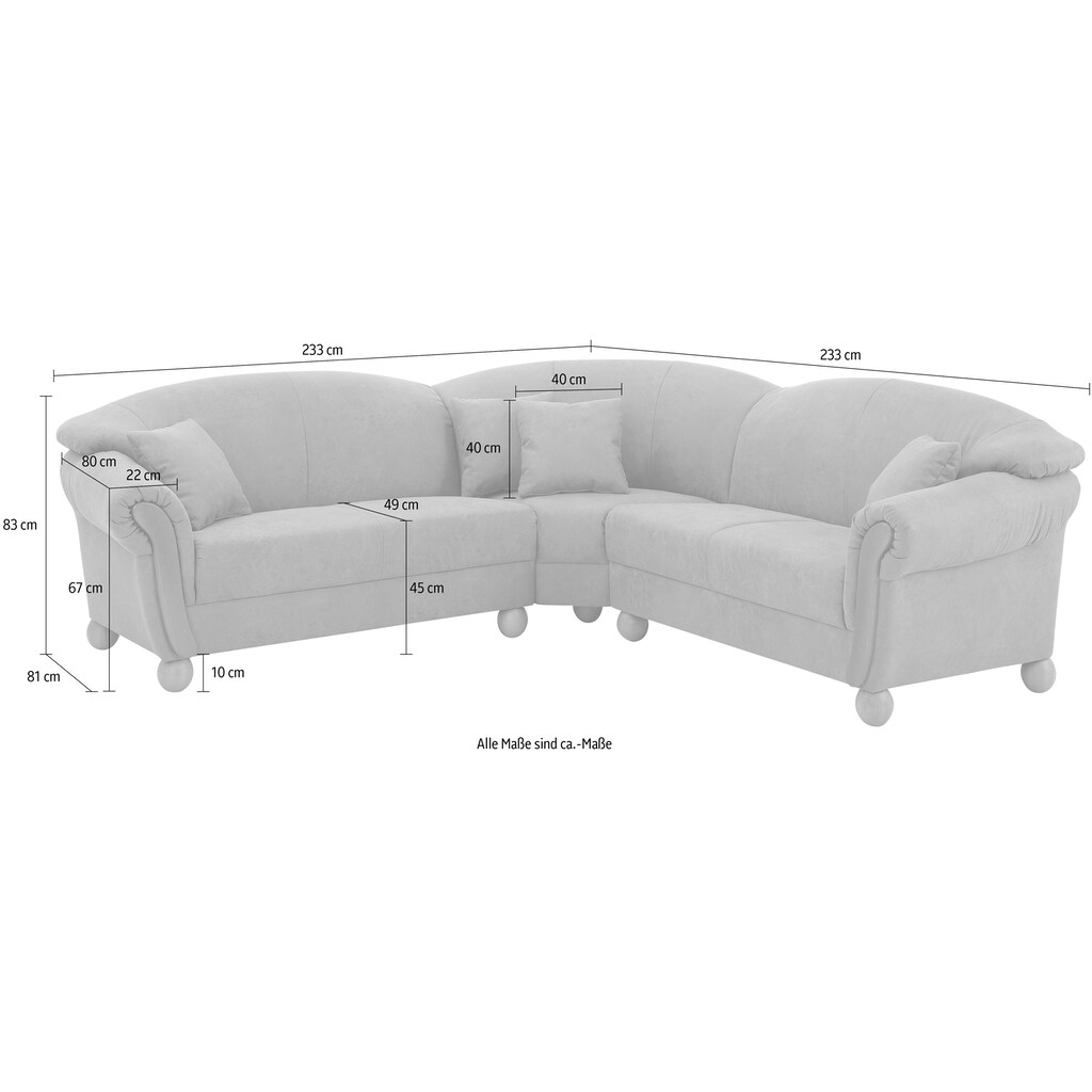 Home affaire Ecksofa »Milano Vintage L-Form« mit Federkern Bezug in Vintageoptik incl. 4 Zierkissen kaufen Heißer Verkauf