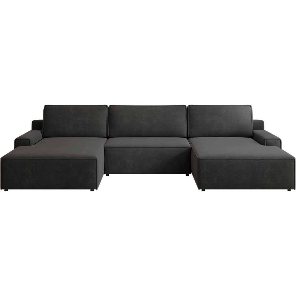 TRENDMANUFAKTUR Wohnlandschaft »Challenge Schlafsofa mit Bettkasten Couch in U-Form Breite 333 cm« (3 St.) XXL Sofa mit Bettkasten und Schlaffunktion in trendigem Cordstoff kaufen Top Angebot