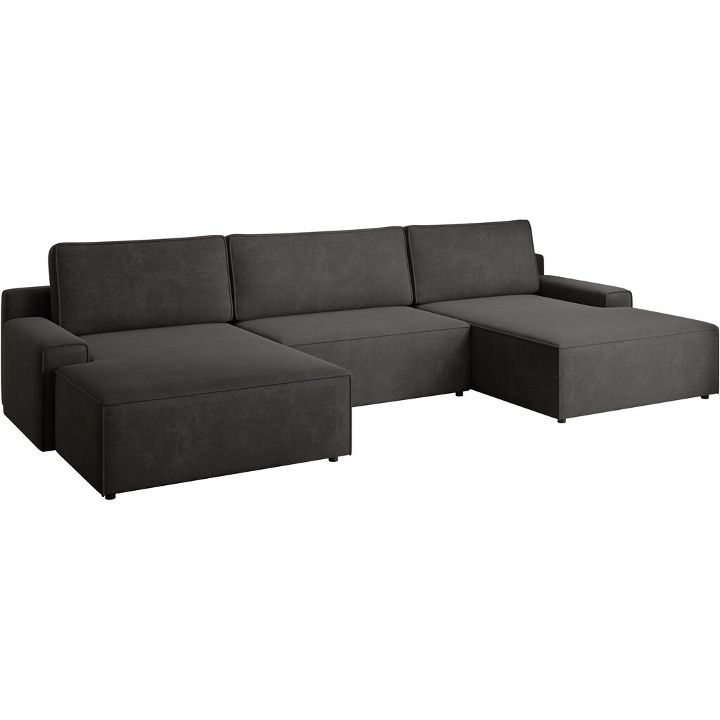TRENDMANUFAKTUR Wohnlandschaft »Challenge Schlafsofa mit Bettkasten Couch in U-Form Breite 333 cm« (3 St.) XXL Sofa mit Bettkasten und Schlaffunktion in trendigem Cordstoff kaufen Top Angebot