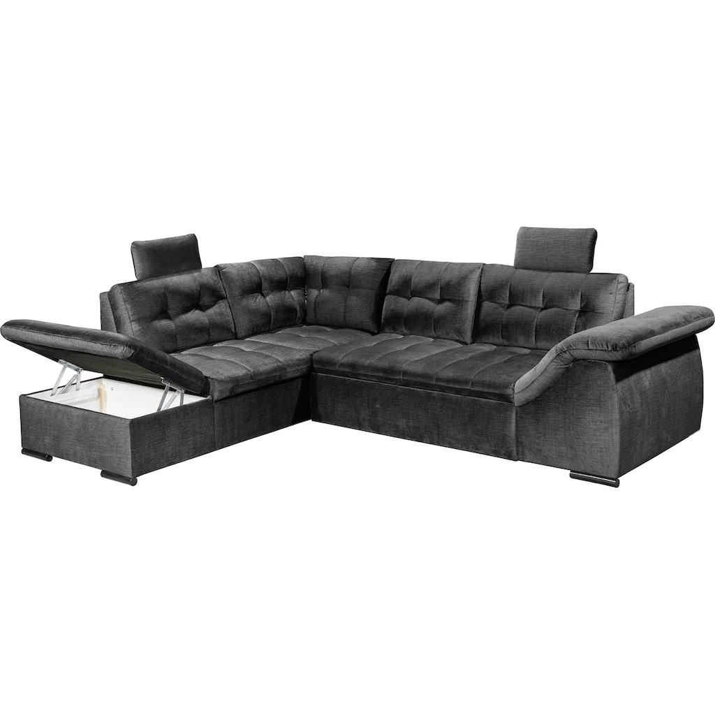 ED EXCITING DESIGN Ecksofa »Estrella L-Form« mit Bettkasten Schlaffunktion Kopfstützen Armteilverstellung kaufen Zeitlich begrenztes Angebot