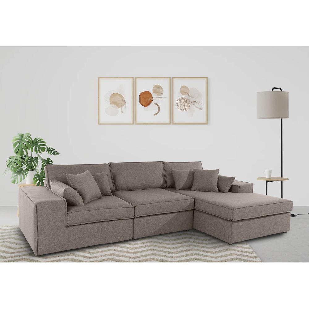 RAUM.ID Ecksofa »Florid L-Form« 3 Teile bestehend aus Modulen viele Bezugsqualitäten auch in Cord kaufen