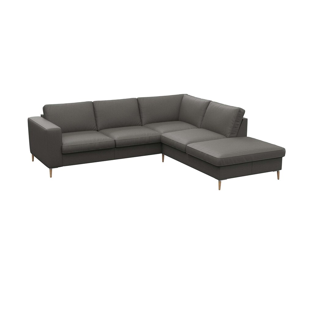 FLEXLUX Ecksofa »Fiore L-Form« breite Armlehnen Füße Alu/Eiche B/T 241/225 cm Kaltschaum im Sitz kaufen Wochenangebot