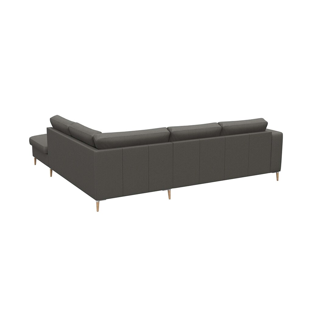 FLEXLUX Ecksofa »Fiore L-Form« breite Armlehnen Füße Alu/Eiche B/T 241/225 cm Kaltschaum im Sitz kaufen Wochenangebot