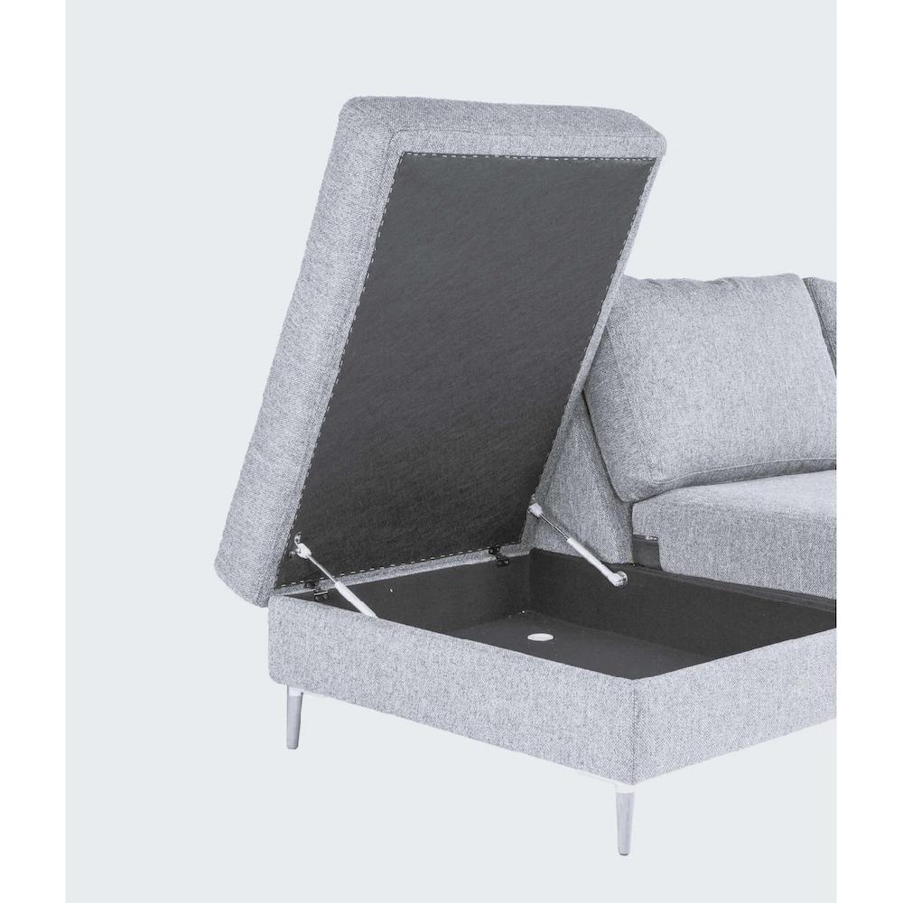 FLEXLUX Ecksofa »Fiore L-Form« breite Armlehnen Füße Alu/Eiche B/T 241/225 cm Kaltschaum im Sitz kaufen Wochenangebot