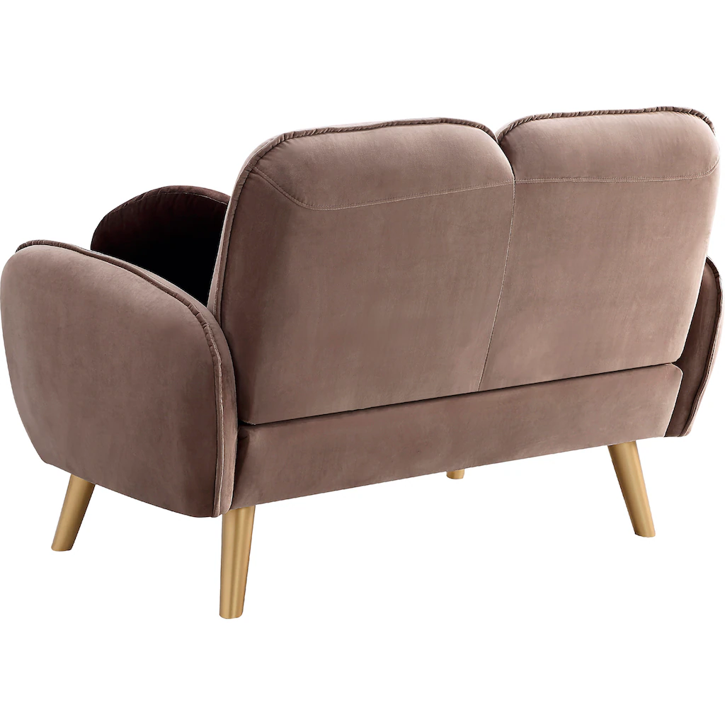 ATLANTIC home collection 2-Sitzer »Ben« mit Welleunterfederung inkl. 2 Dekokissen goldenen Massivholzfüßen kaufen Neueste Stile