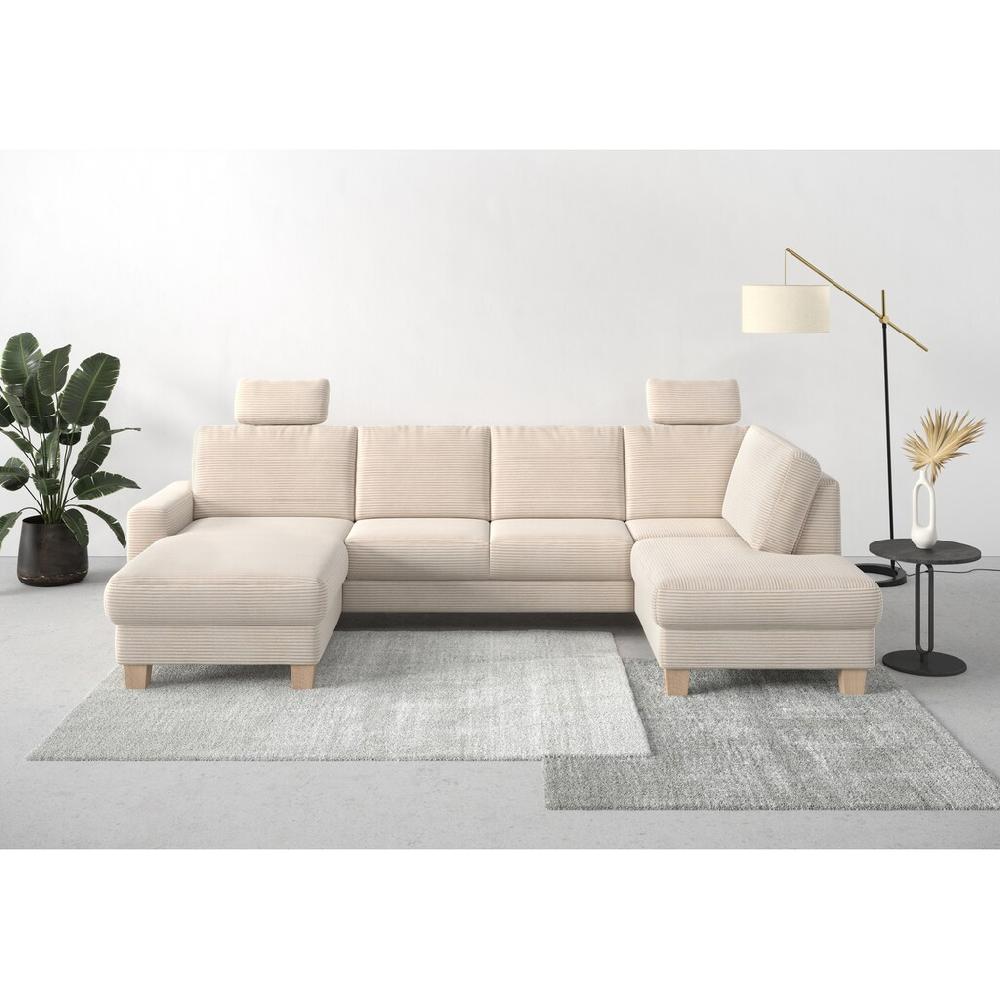 Home affaire Wohnlandschaft »Summer U-Form« mit oder ohne Bettfunktion und Bettkasten Cord-Bezug kaufen