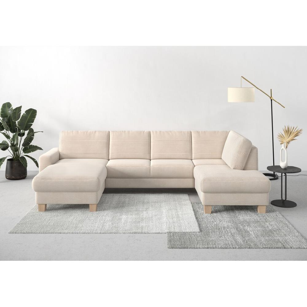 Home affaire Wohnlandschaft »Summer U-Form« mit oder ohne Bettfunktion und Bettkasten Cord-Bezug kaufen Bis zu 50% Rabatt