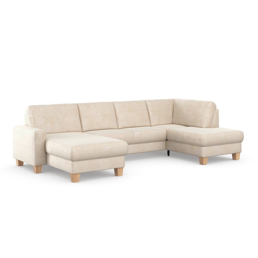 Home affaire Wohnlandschaft »Summer U-Form« mit oder ohne Bettfunktion und Bettkasten Cord-Bezug kaufen Bis zu 50% Rabatt