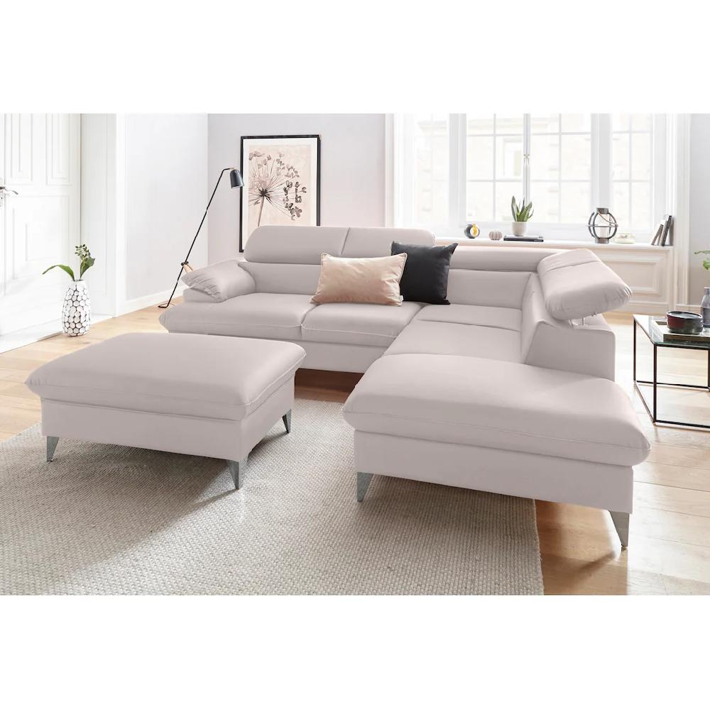 COTTA Polstergarnitur »Caluso« (2 tlg.) Set: bestehend aus Ecksofa Hocker Ecksofa inkl. Kopfteilverstellung kaufen Black Friday Preise