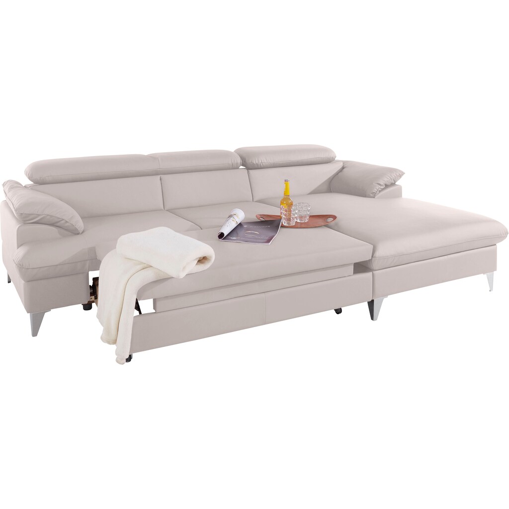 COTTA Polstergarnitur »Caluso« (2 tlg.) Set: bestehend aus Ecksofa Hocker Ecksofa inkl. Kopfteilverstellung kaufen Black Friday Preise