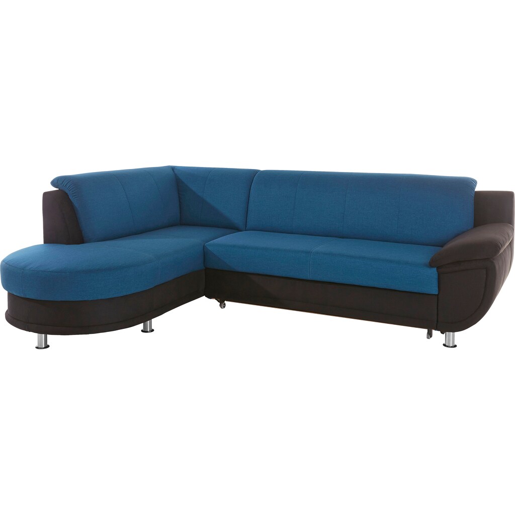 TRENDMANUFAKTUR Ecksofa »Rondo 3 zeitlos und bequem Materialmix breite Armlehnen L-Form« wahlweise mit Federkern für mehr Komfort wahlweise mit Bettfunktion kaufen Rabatte dieses Monats
