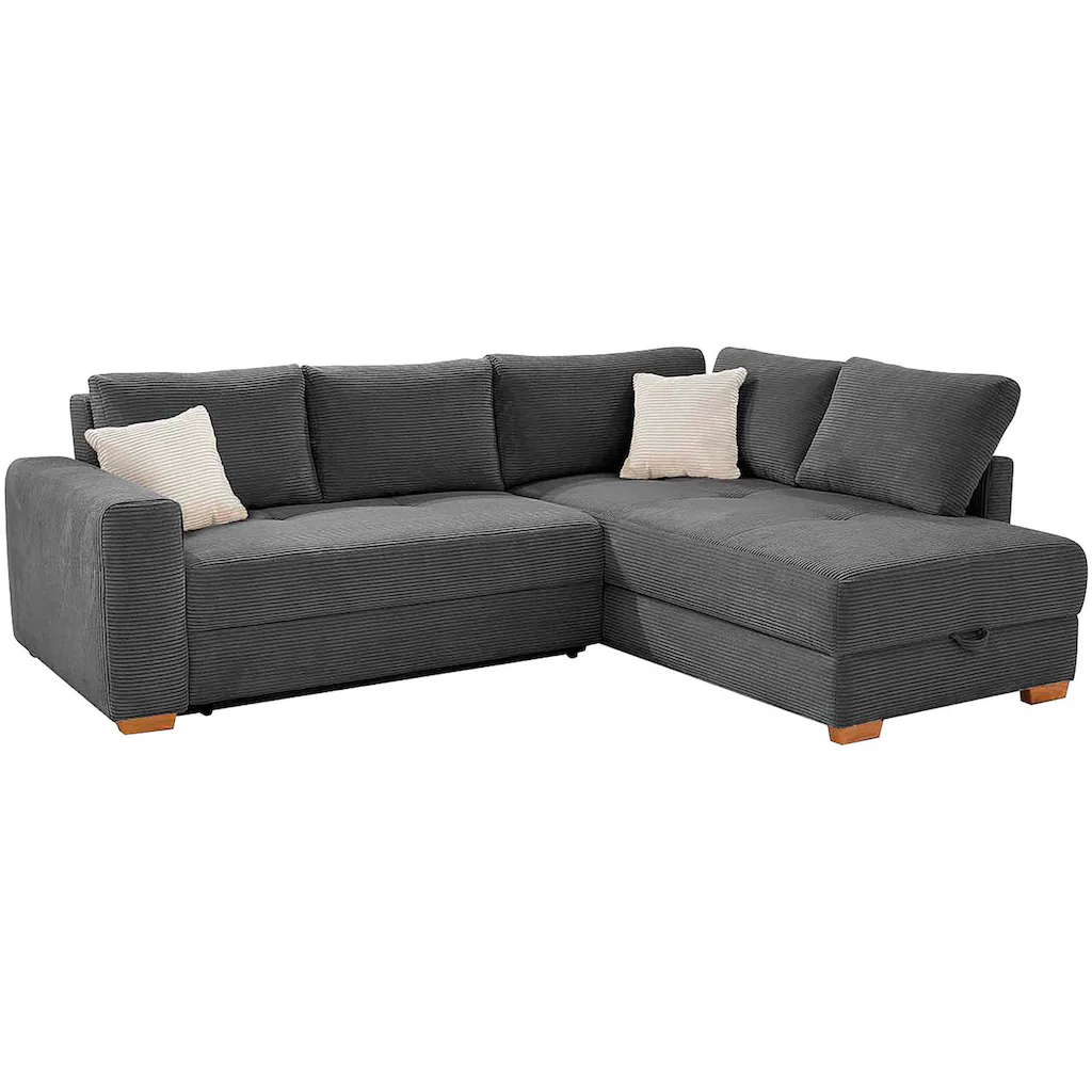 Jockenhöfer Gruppe Ecksofa »Sunset Dauerschlafsofa mit« Tonnentaschen-Federkern 5cm Kaltschaumtopper flexible montierbar Outlet