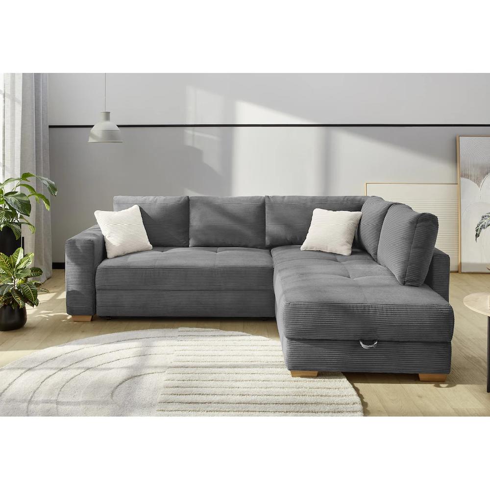 Jockenhöfer Gruppe Ecksofa »Sunset Dauerschlafsofa mit« Tonnentaschen-Federkern 5cm Kaltschaumtopper flexible montierbar Outlet