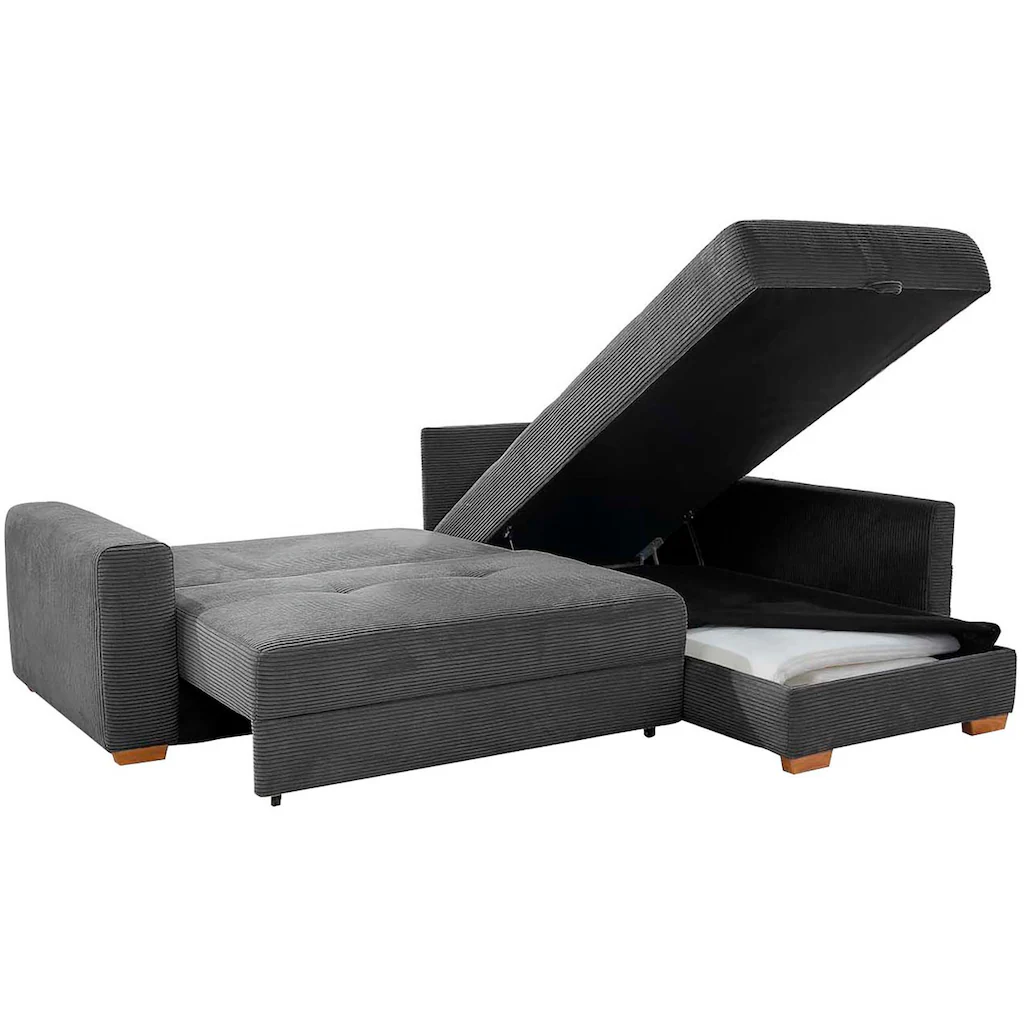 Jockenhöfer Gruppe Ecksofa »Sunset Dauerschlafsofa mit« Tonnentaschen-Federkern 5cm Kaltschaumtopper flexible montierbar Outlet