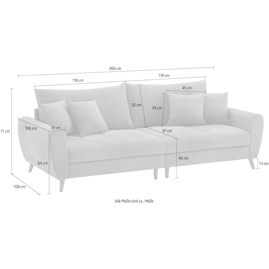 Mr. Couch Big-Sofa »Blackburn II« Wahlweise mit Kaltschaumpolsterung bis 140 kg belastbar kaufen im Angebot