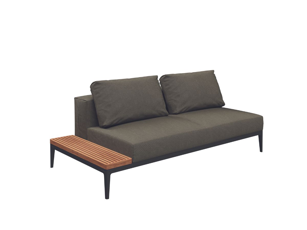 Seipp Grid Lounge Element mit Teakablage links/rechts Produkte Garten Outdoor-Sessel und -Sofas