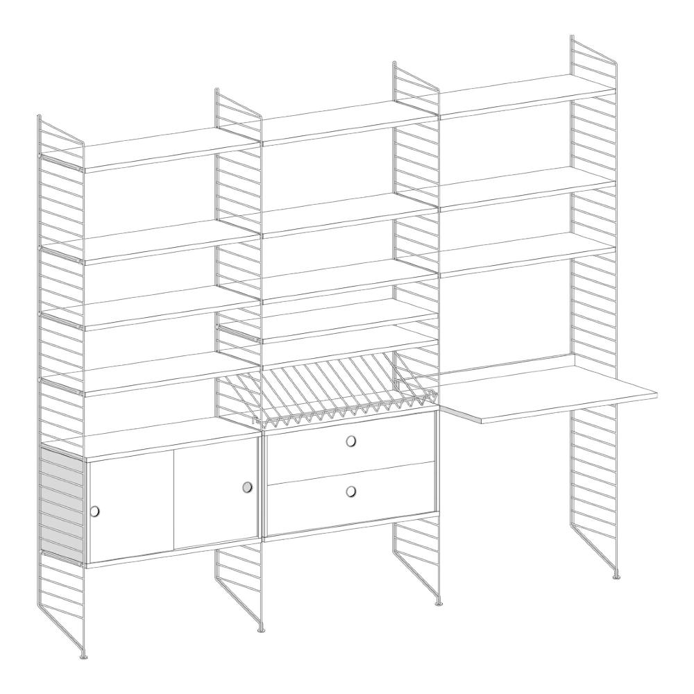 Seipp Regal String System Produkte Wohnen Regale und Schränke