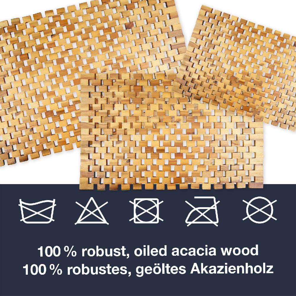 wohndirekt Akazienholz Badematte • in 3 Größen • mit Gummistopper Jubiläumsangebot