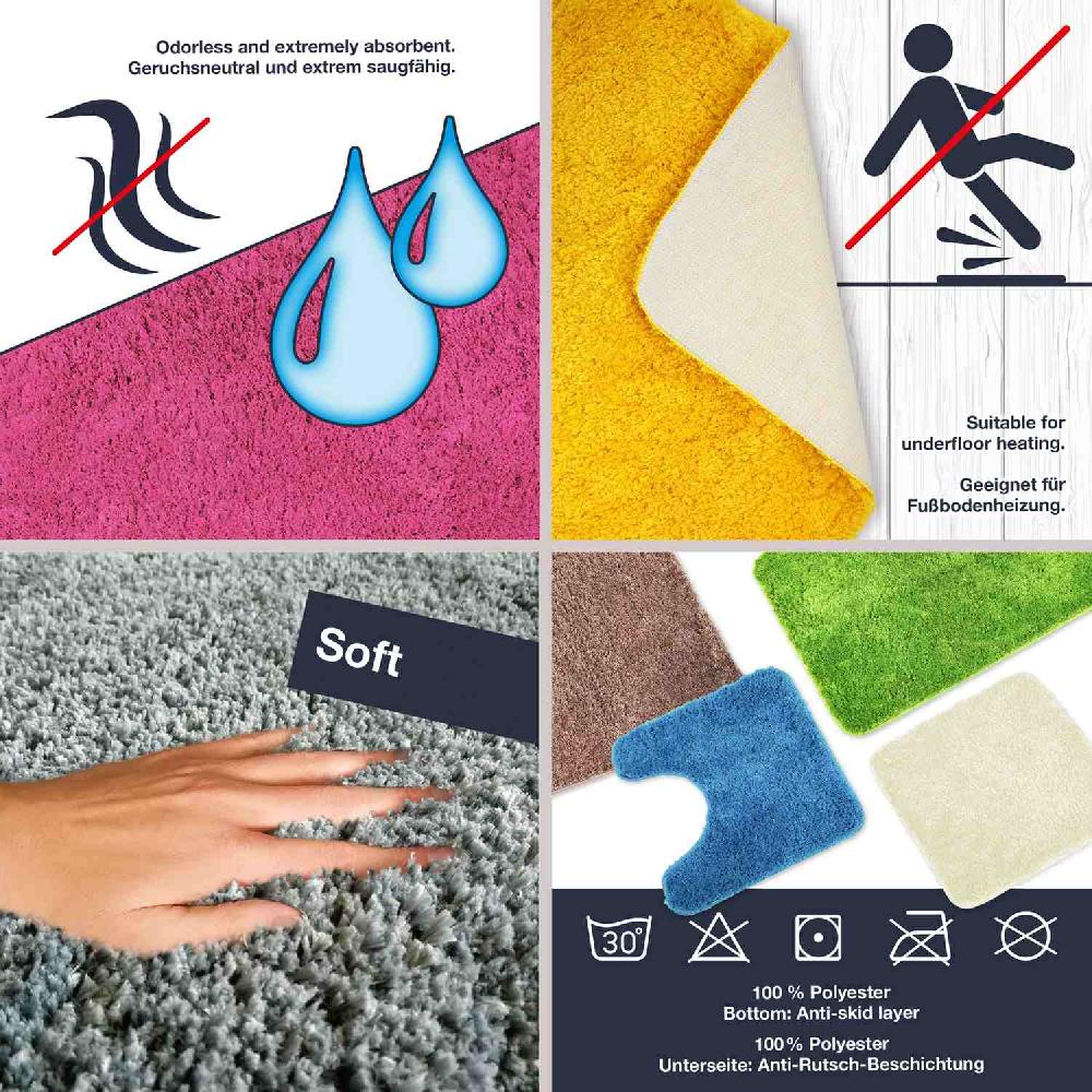wohndirekt FLORENZ • Hochflor Badteppich • 4 Größen • zum Set kombinierbar Lagerräumung