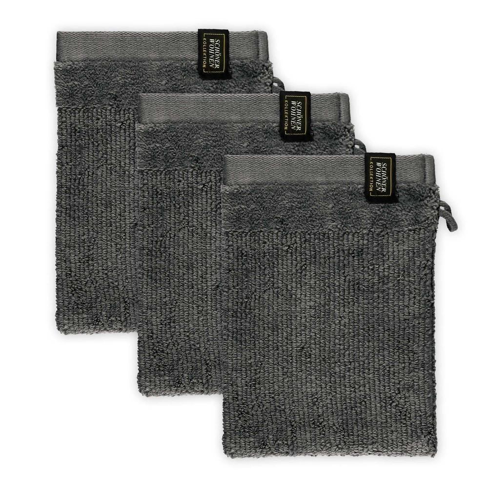 wohndirekt Waschhandschuh 3er Set mit Velourborte 16 x 21 cm Riesige Rabatte