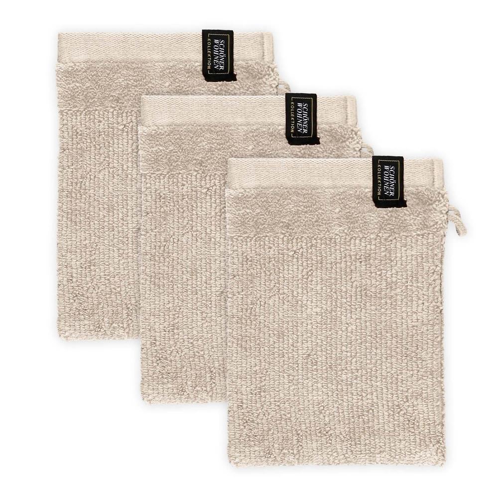 wohndirekt Waschhandschuh 3er Set mit Velourborte 16 x 21 cm Riesige Rabatte