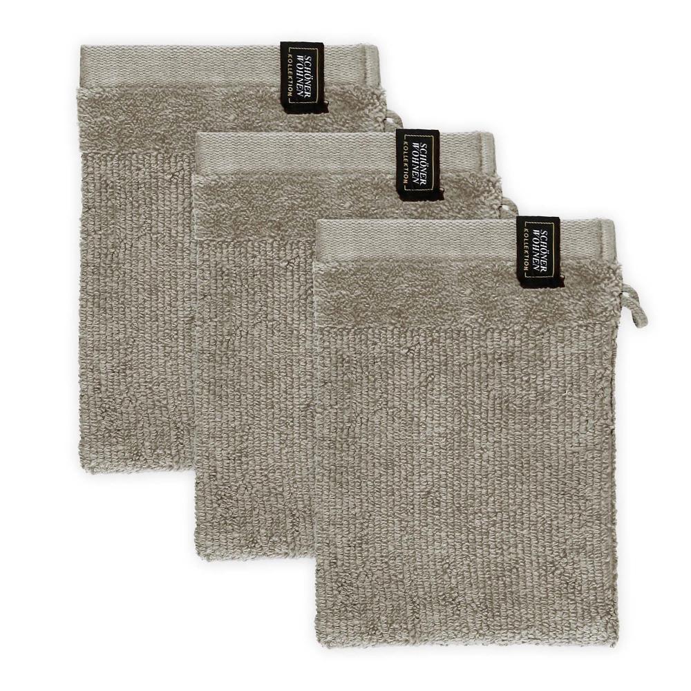 wohndirekt Waschhandschuh 3er Set mit Velourborte 16 x 21 cm Riesige Rabatte