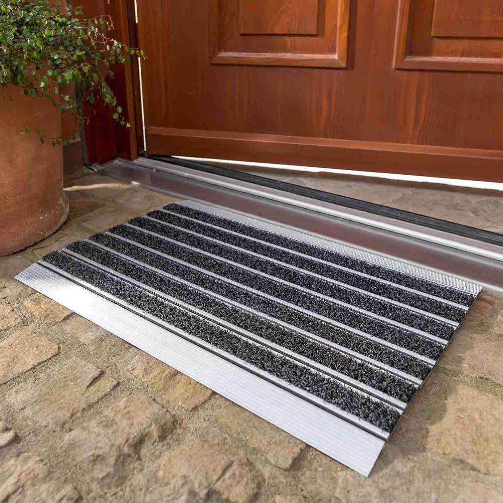 wohndirekt Aluminium Fußmatte Elegant Mat • Türmatte mit feiner oder grober Oberfläche
