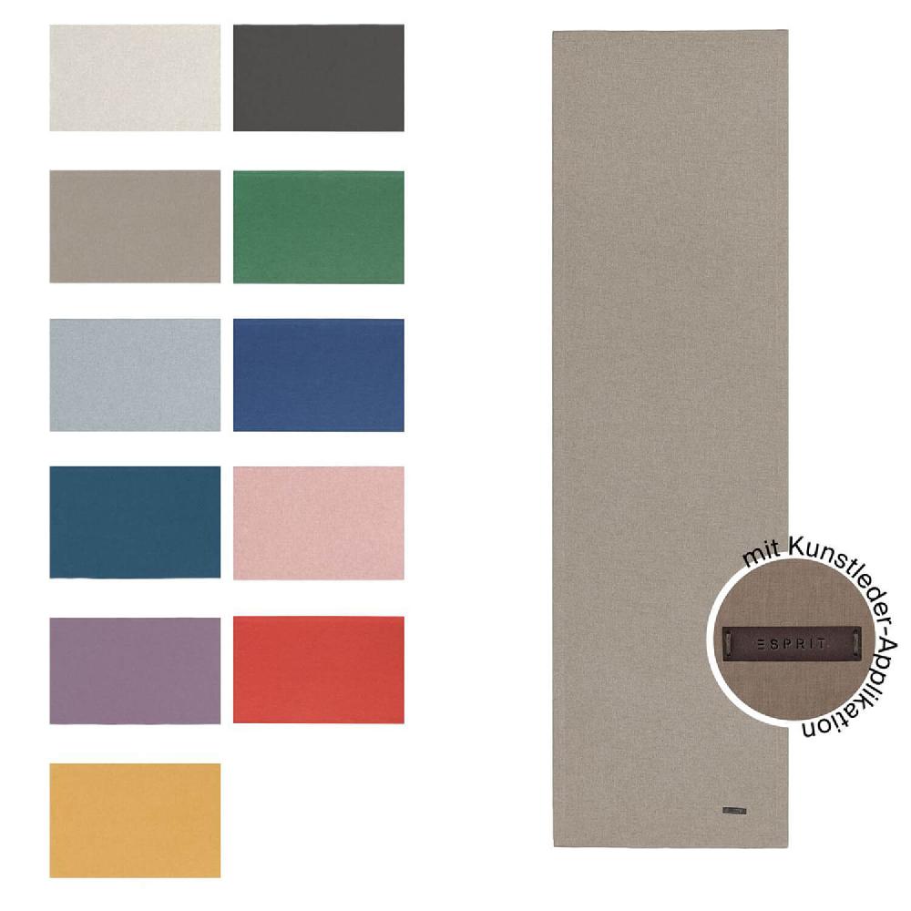 wohndirekt Tischläufer Harp • einfarbige Flanelloptik • mit Kunstlederlabel • viele Farbtöne