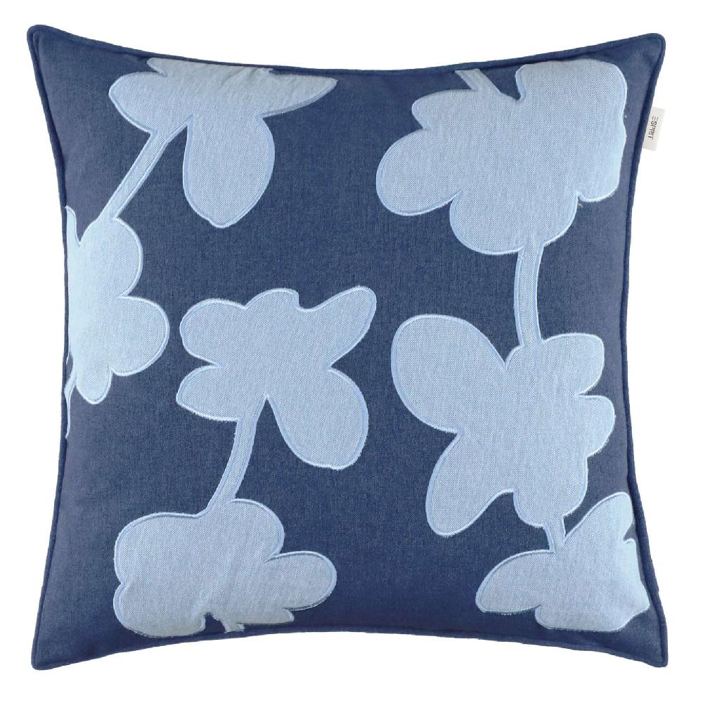 wohndirekt Kissen Alisa mit Denim-Applikation 45x 45 cm
