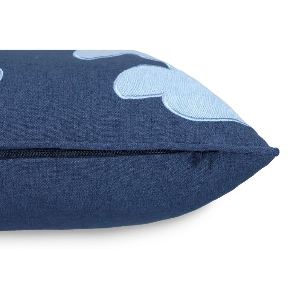 wohndirekt Kissen Alisa mit Denim-Applikation 45x 45 cm Kostenloser Versand international