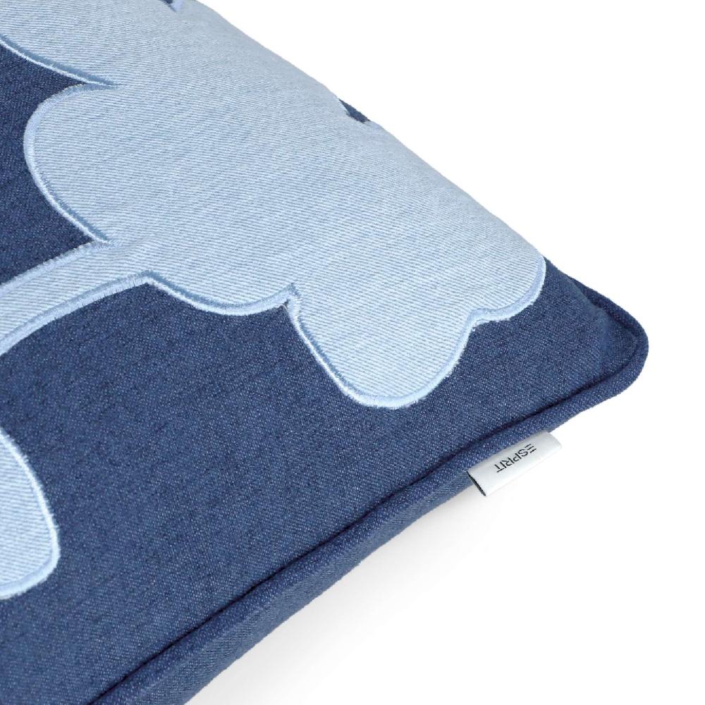 wohndirekt Kissen Alisa mit Denim-Applikation 45x 45 cm Kostenloser Versand international