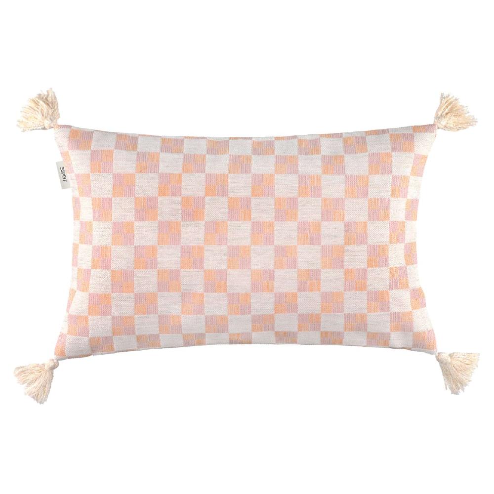 wohndirekt Kissen Bailey mit Quasten und Karomuster 30x50 cm Black Friday Preise