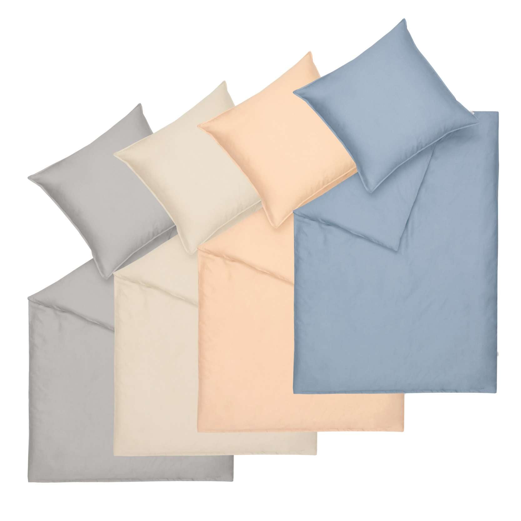 wohndirekt Washed Renforce Bettwäsche uni mit Stehsaum