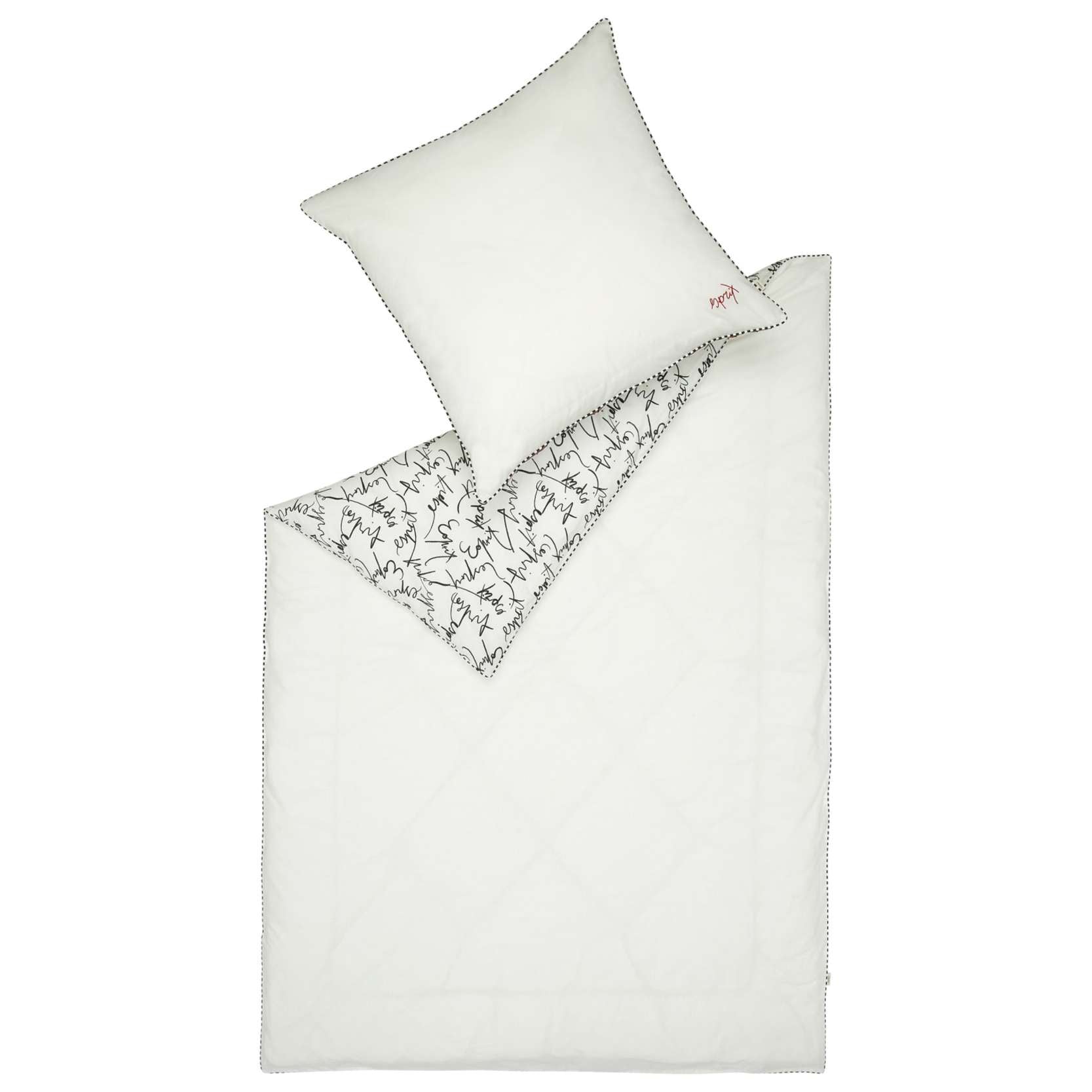 wohndirekt Satin Bettwäsche HeritageLogo mit Esprit Logo und Paspel