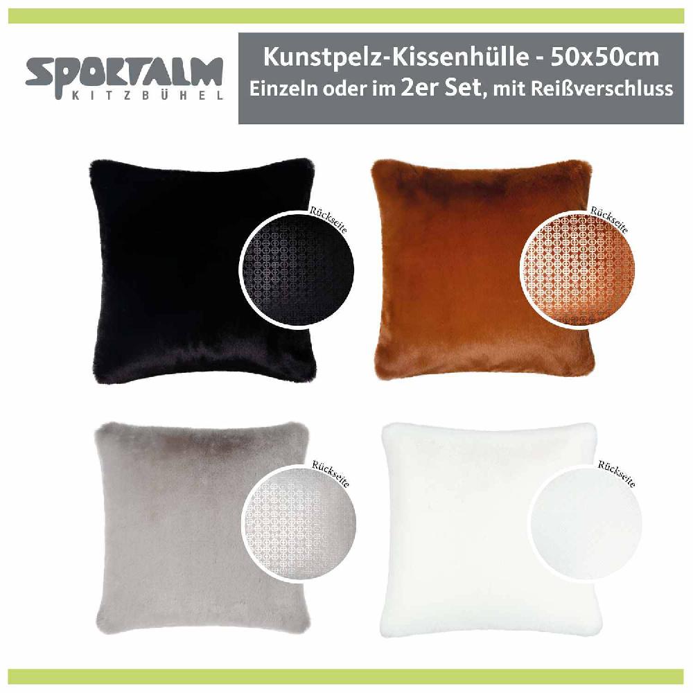 wohndirekt Zierkissenhülle Mojito 9 & Moscow Mule • einfarbiges Kunstfell • waschbar • 50 x 50 cm Tägliche Deals