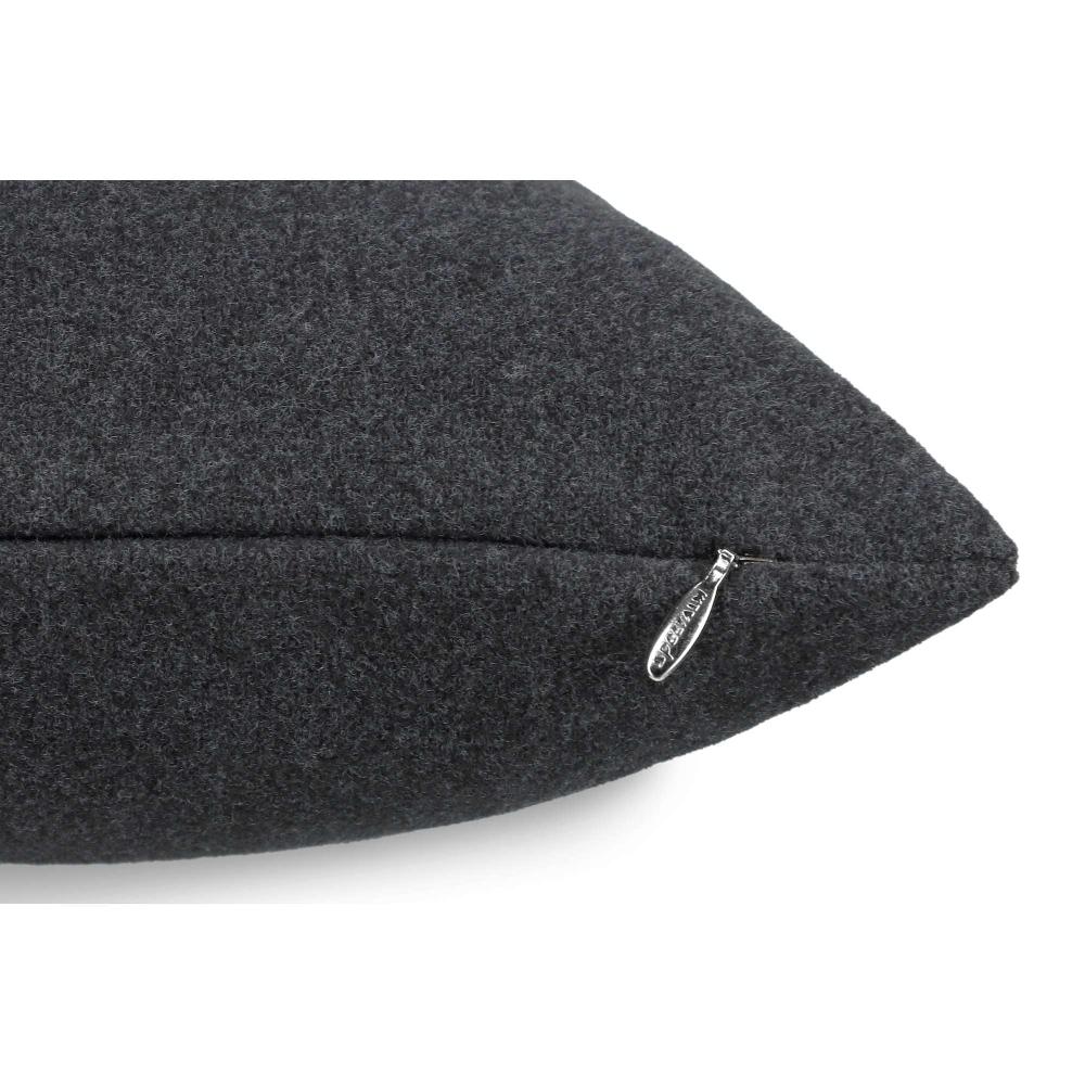 wohndirekt Elegante Kissenhülle in Filzoptik mit charmantem Bouclé-Kitz 40x40 cm Kostenlose Rückgabe