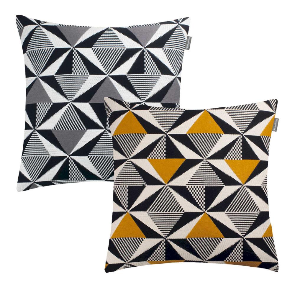 wohndirekt Grobe Kissenhülle Prism mit geometrischem Design 45x45 cm
