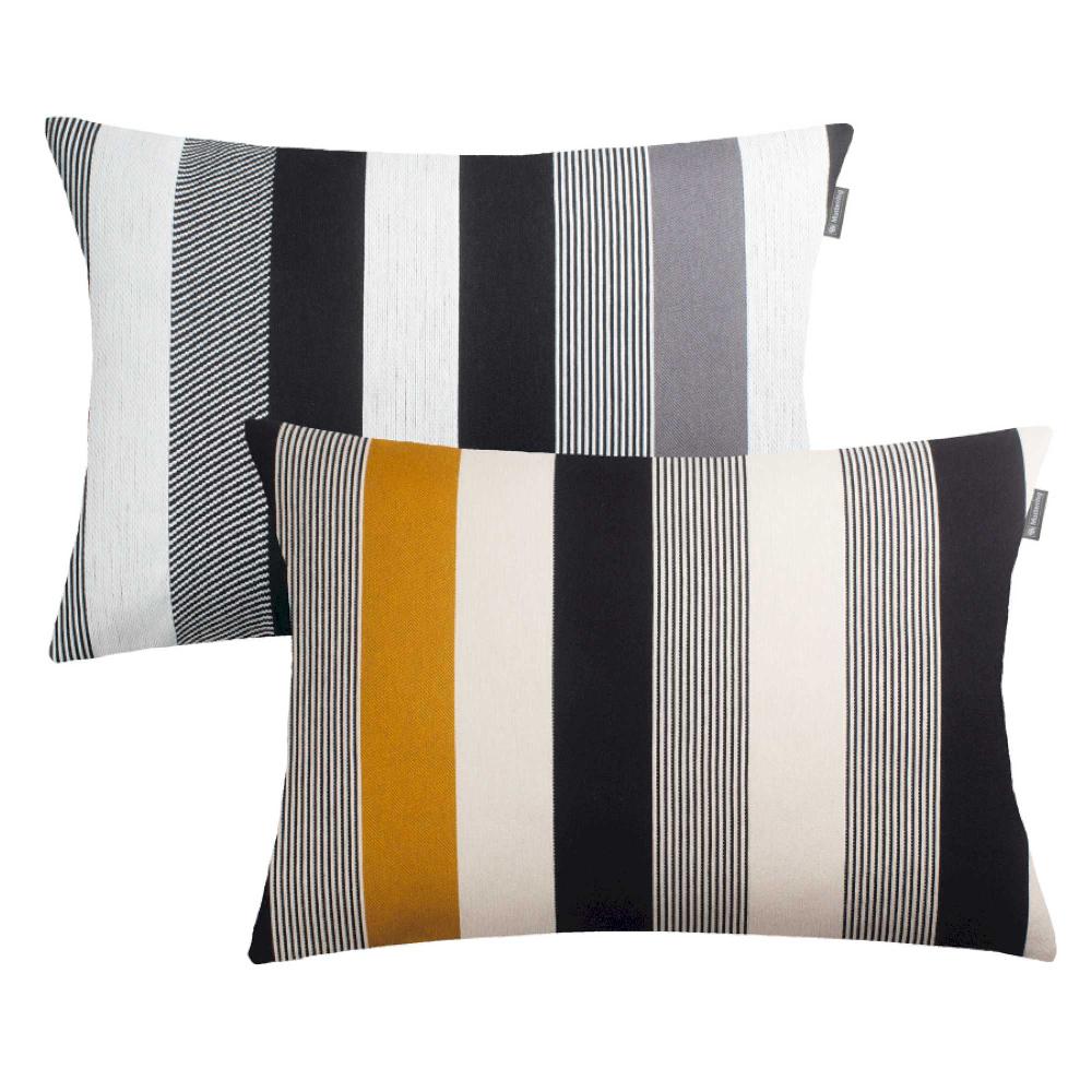 wohndirekt Kissenhülle Stripe mit Längsstreifenmix und groben Gewebe 40x60 cm