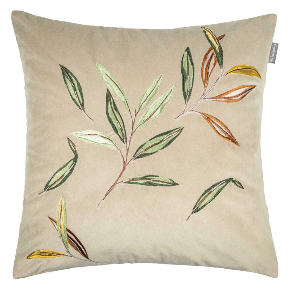 wohndirekt Kissenhülle Leaves mit Wirksamt und Blättermotiv 45x45 cm