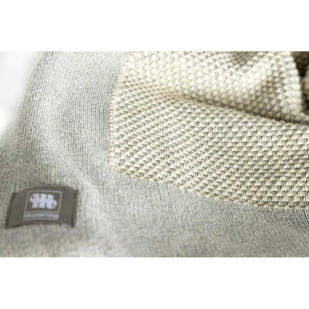 wohndirekt Gestricktes Plaid Knit mit Perlmuster und Rahmen 130x170 cm Black Friday Preise